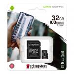 Kingston MicroSDHC 32GB Canvas Select Plus memóriakártya U1 A1 C10 + Adapter