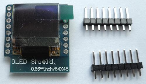 Wemos D1 Mini OLED 0.66" Shield kijelző