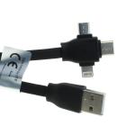 3 in1 USB kábel 3 különböző csatlakozó dugóval 