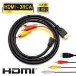  HDMI - 3x RCA audio-videó adapterkábel