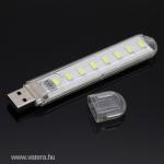 USB LED lámpa 2.5 watt 8db 5730 led hideg fehér
