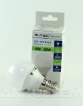 V-TAC 4W E14 LED 320lm meleg fehér (2700K) gömb 2db-os csomagban