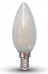 V-TAC 6W E14 Filament LED 400lm meleg fehér (2700K) opál, gyertya alak