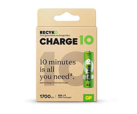 GP ReCyko Charge10 AA 1700mAh 1,2V Ni-MH akku (10 perc alatt tölthető) ár/db