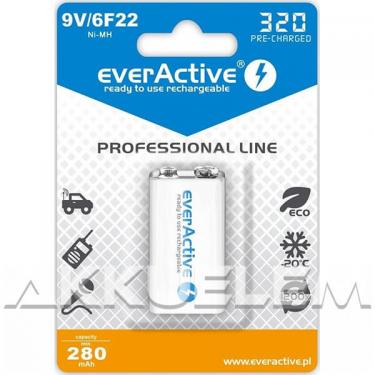 everActive 9V 320mAh Ni-MH akkumulátor 6F22