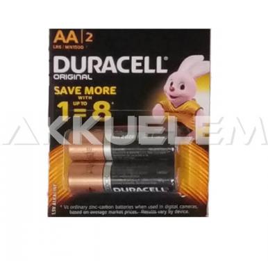 Duracell Original MN1500 LR6 AA tartós elem Duralock 2db/bliszter (ár/db)
