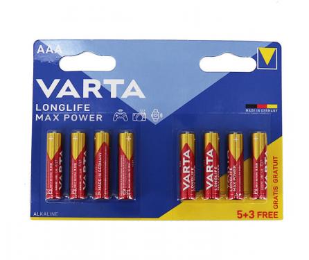 VARTA Longlife Max Power LR03 AAA tartós elem 8 db (ár/bliszter)