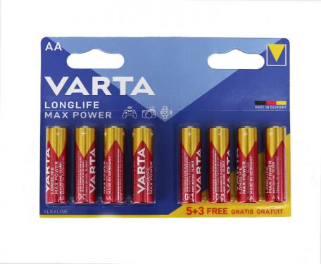 VARTA Longlife Max Power LR6 AA tartós elem 8 db (ár/bliszter)