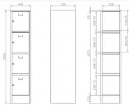 SBS_41_4 értékmegőrző/csomagmegőrző szekrény (4 rekesz, 40 cm széles)