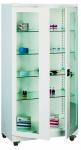 Sml 105 görgős, üvegajtós orvosi szekrény/műszerszekrény (80 cm, 2 ajtós, 4 üvegpolc)