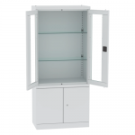 Sml 114 üvegajtós orvosi szekrény/műszerszekrény (80 cm,2x2 ajtós, 2+1 üvegpolc)