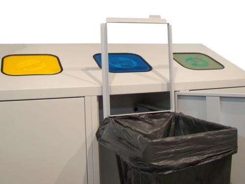 MPO 03kkr szelektív hulladékgyűjtő (3 edény, 2x fémtartály, 1x 120 l