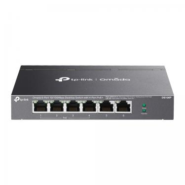 TP-Link DS106P Omada 6-Port 10/100Mbps Asztali Switch 4 PoE+ porttal