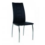 H-880 szék króm/fekete textilbőr