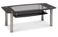 Twist C asztal króm/fekete, polc fekete 60x43x110