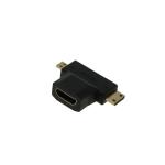 HDMI Adapter HDMI -ről Mini-HDMI / Micro-HDMI csatlakozó aranyozott