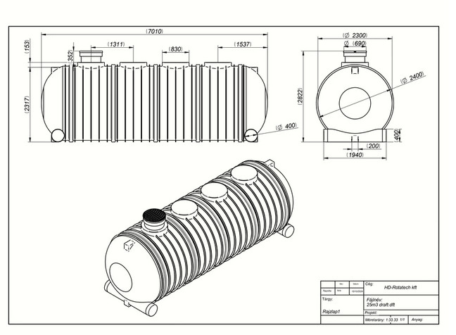 25 m3 UNITANK 2D esővízgyűjtő tartály