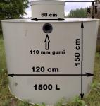1.6.<> 1,5 m3-es PE. BASIC műanyag esővíz tartály, lépésálló tetővel, AJÁNLAT;