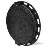1. NEPTUN DN 600 - A 15 jelű - 1500 kg terhelésű - PP. műanyag aknafedél - aknafedlap - KERETTEL - zárható;