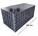 2.2.<> 2 m3-es ISOTANK műanyag - fekvő - szennyvíz gyűjtő tartály + tető;