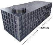 3.3. <> 3 m3-es ISOTANK műanyag - fekvő - esővíz gyűjtő tartály + tető;