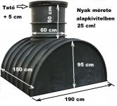 2.2.. <> 2,1 m3-es PEE műanyag - fekvő - esővíz gyűjtő tartály + tető