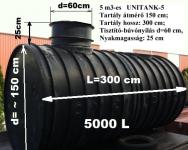 5.2 ** UNITANK - 5 m3-es műanyag szennyvíz tartály, lépésálló tetővel
