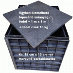 6.4.1 DN 1000/1050 SZÖGLETES akna, lépésálló tetővel - LAPRASZERELT -;