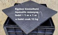 7. 1000 x 1000 mm-es PE. lépésálló műanyag tető / fedél / fedlap;