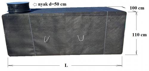 1.3. ~ 3,3 m3-es DRAINTANK műanyag - fekvő - esővíz szikkasztó blokk - komplett;