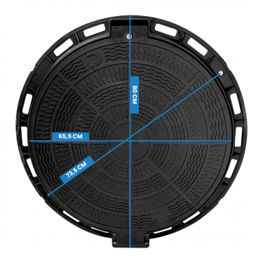 1. NEPTUN DN 600 - A 15 jelű - 1500 kg terhelésű - PP. műanyag aknafedél - aknafedlap - KERETTEL - zárható;