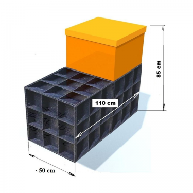 8.7. H 50-es PE. műanyag SZÖGLETES - fekvő akna + tető - 250 liter;